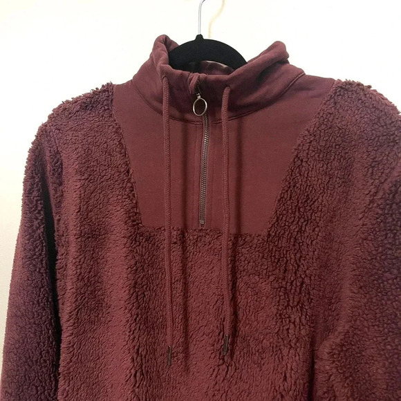 NWT Sweaty Betty Sherpa Half Zip Sweatshirt - Faux Sherling Plush Textured - Picture 2 of 7